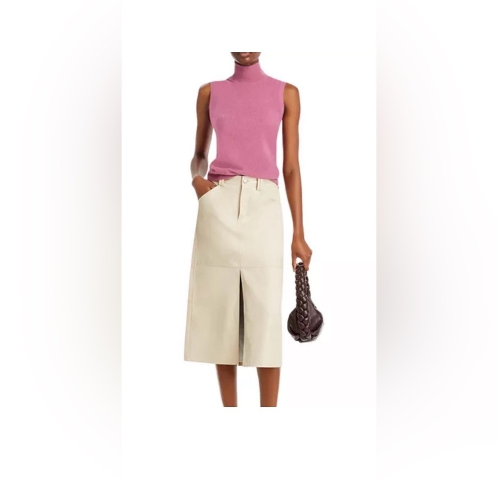 Bloomingdale’s 100% Cashmere Sleeveless Mock Neck Sweater XL Pink NWT - Picture 3 of 13